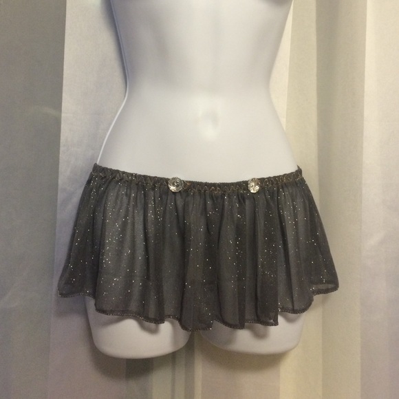 Sparkle Grey Sheer Mini Skirt