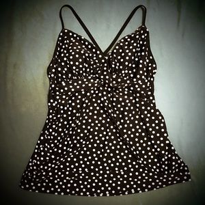 White and black mini dress bathing suit top