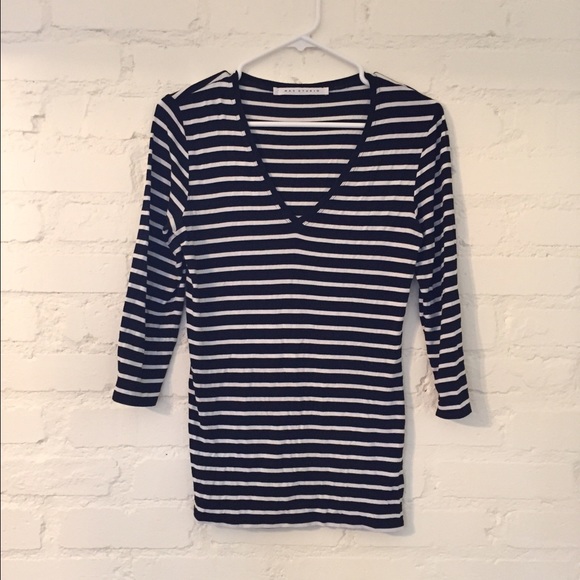 Max Studio 3/4 sleeve striped tee
