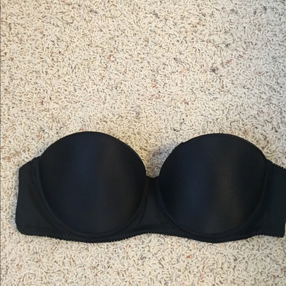 Black push-up strapless bra, sz 36B