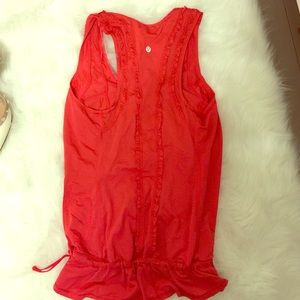 {LuluLemon} Red Ruffle Top
