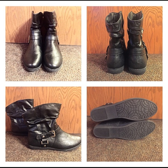 SO Slouchy Buckle Biker Moto Boot NEW 6&10 Ankle - Picture 3 of 3