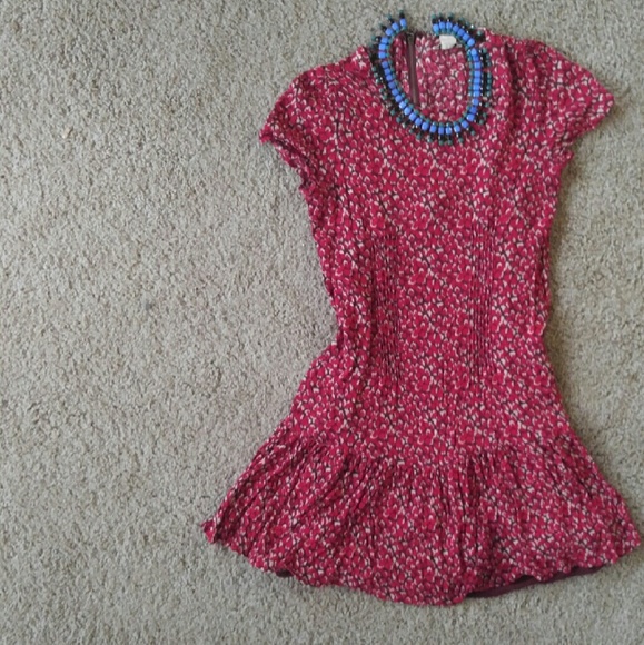 Red Drop Waist Mini Dress