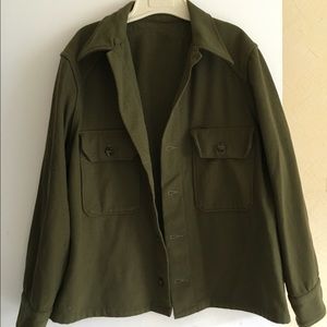 Green wool army jacket