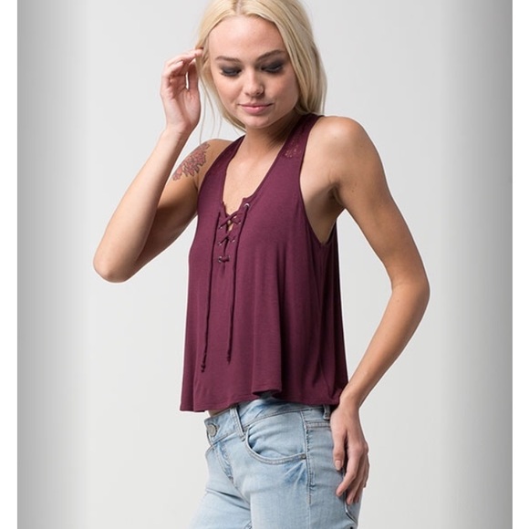 Tilly's Lace Up Tank Top