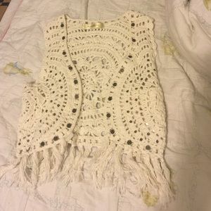 Boho style embellished vest.