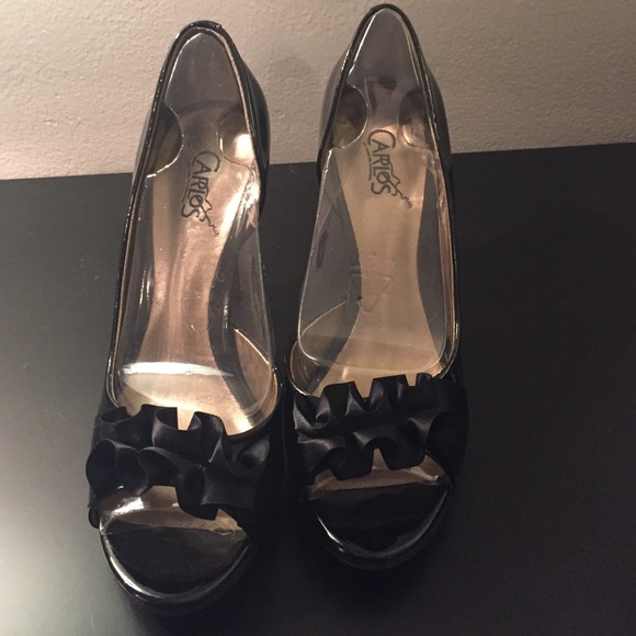 NEW!! Pretty Black Peep Toe w/ Ruffle Stiletto