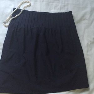 SOLD DVF Navy Pleated Skirt