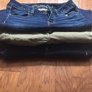 3 American eagle crop jeggings