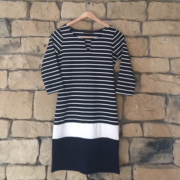 THE LIMITED black and white striped mini dress