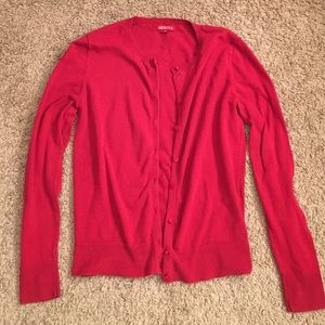 Red cardigan