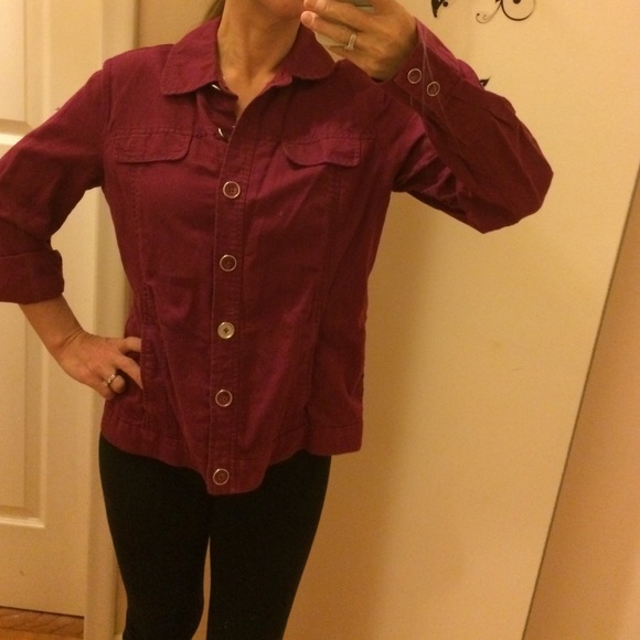 Amber sun red burgundy button down shirt - Picture 1 of 4