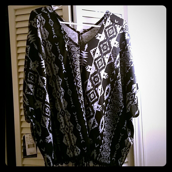 Poncho style blouse