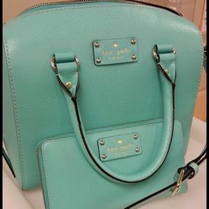 teal kate spade purse and matching wallet