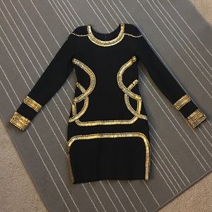 Sexy black and gold dress