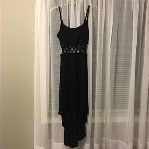 Strappy cut out high-lo dress