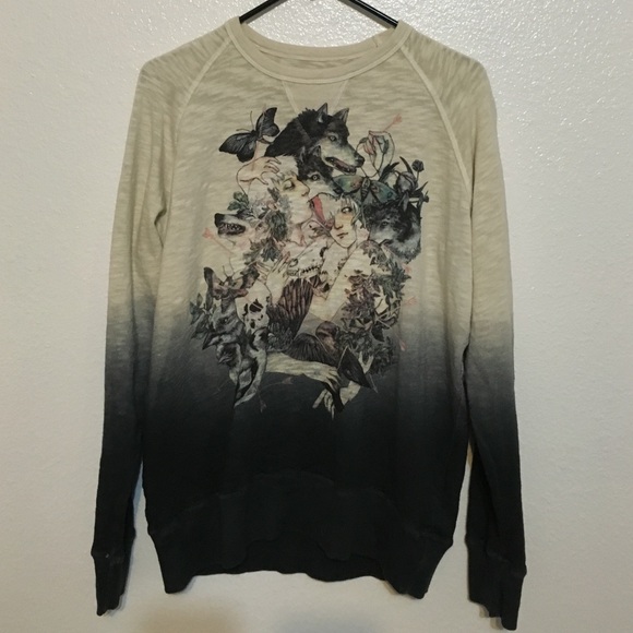Blood is the New Black Sweaters - Blood is the New Black Ombré Graphic Sweater