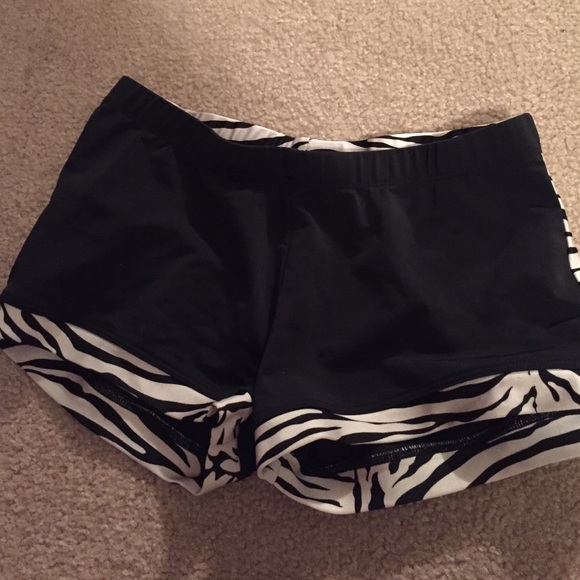 Black and zebra print dance/gym booty shorts