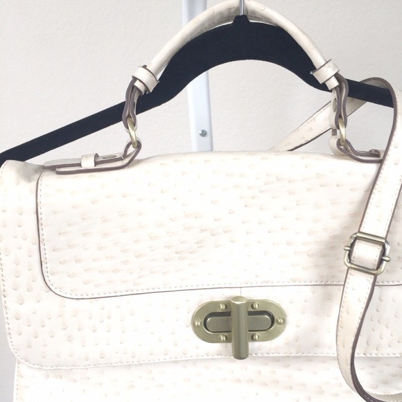 Bags - NEW faux ostrich leather messenger bag from Target Bags - NEW faux ostrich leather messenger bag from Target