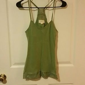 Abercrombie army green lacey tank