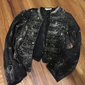 Acid wash bolero jacket