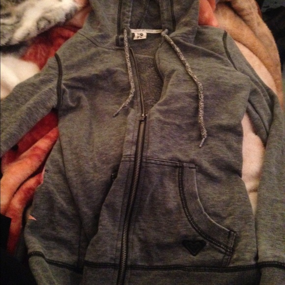 Gray lightweight roxy zip up sweatshirt