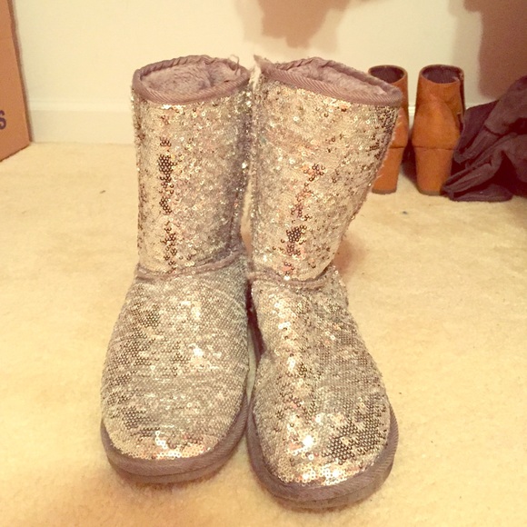 Sparkly silver boots