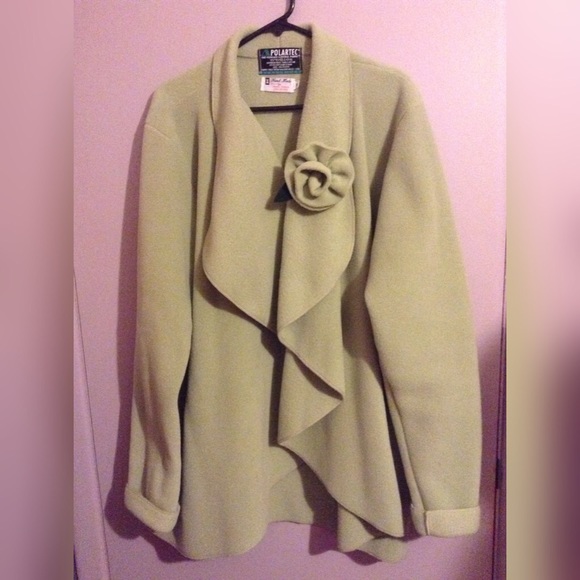 Handmade Polartec Rose Sweater Cardigan
