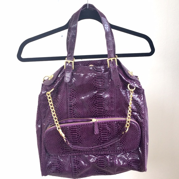 Handbags - Like NEW faux snake skin bag w gold accents Handbags - Like NEW faux snake skin bag w gold accents