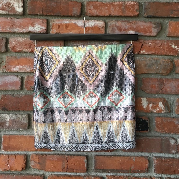 Aztec Sequins Skirt