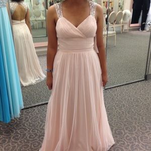 Pale, sparkly pink prom dress. Worn once