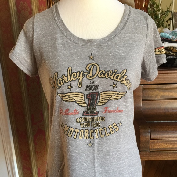 Harley Davidson Tee Shirt Large gray new condition