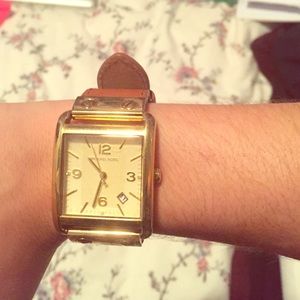 Michael Kors brown leather band watch