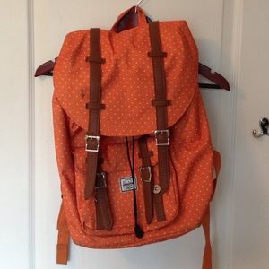 Herschel backpack with white polka dots
