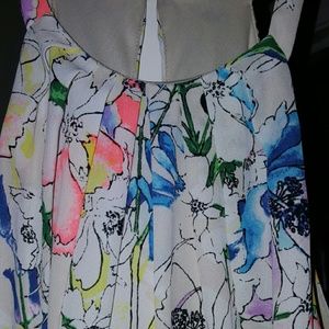 Express flowing floral keyhole fit flare dress 12