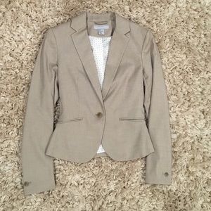 H&M Tan Blazer with Polka Dot Lining