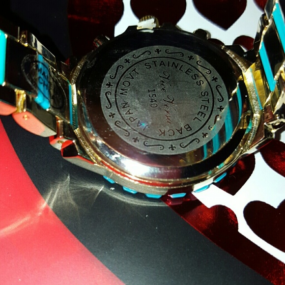 Vise versa watch blue & gold porcelain - Picture 4 of 4