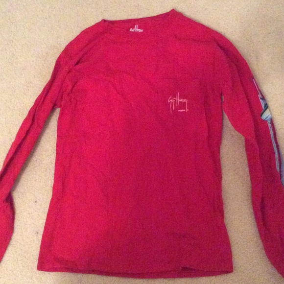 Long-sleeve red Guy Harvey T-shirt
