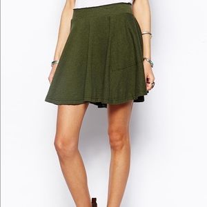 Free People Skater Baby Skirt - Olive Green