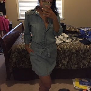 Button down denim dress