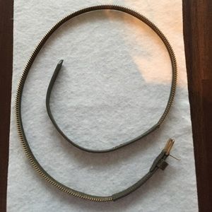J Crew green skinny zipper belt