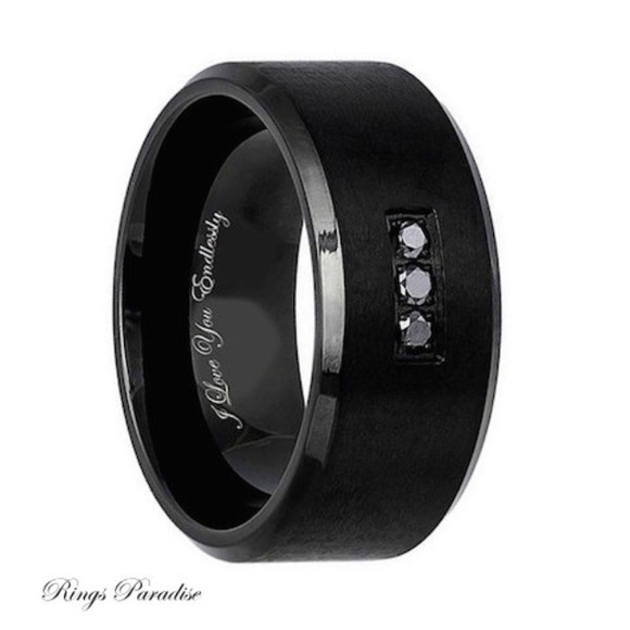 Black Titanium Ring Men's Titanium Wedding Bands