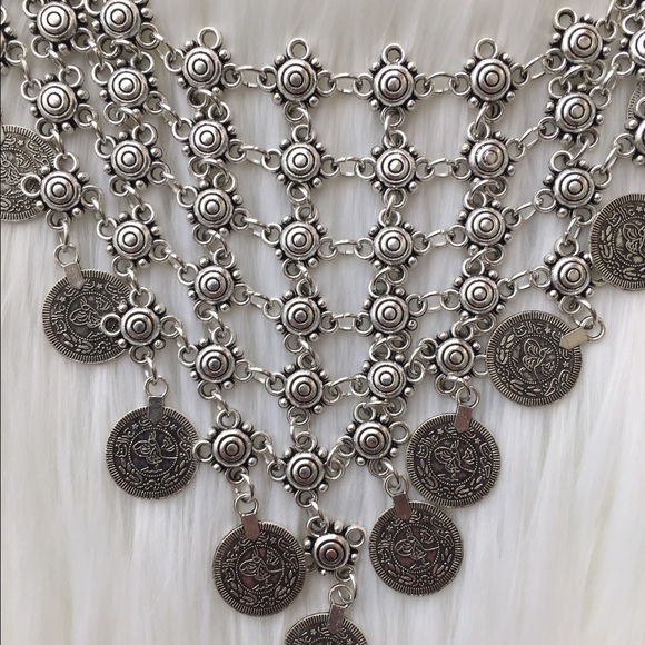 Boho silver coin necklace - Picture 4 of 5