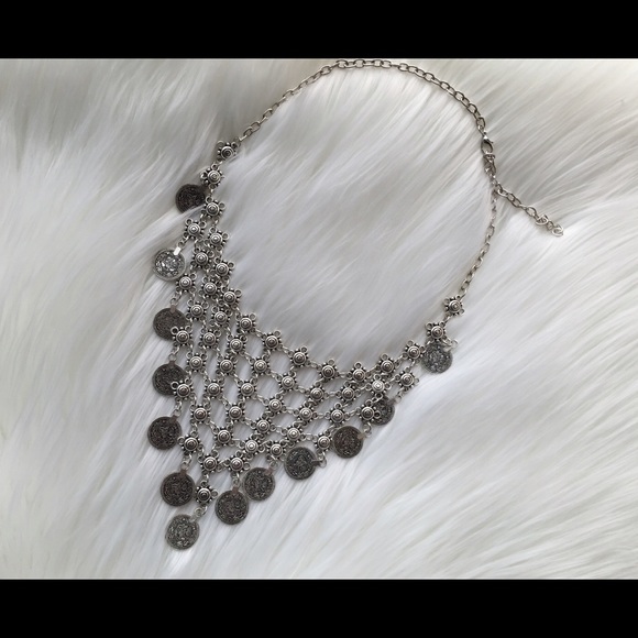 Boho silver coin necklace - Picture 5 of 5