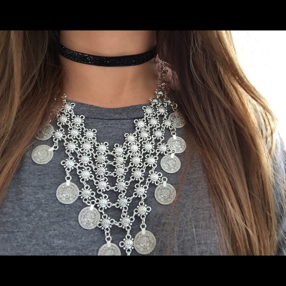 Boho silver coin necklace - Picture 2 of 5