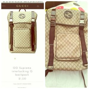 Oversized Supreme GG backpack