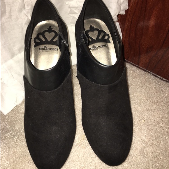 Black suede booties