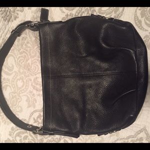 Authentic Black Leather Coach tote
