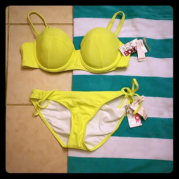 Neon yellow bathing suit