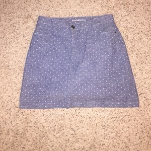 Polka dot jean skort